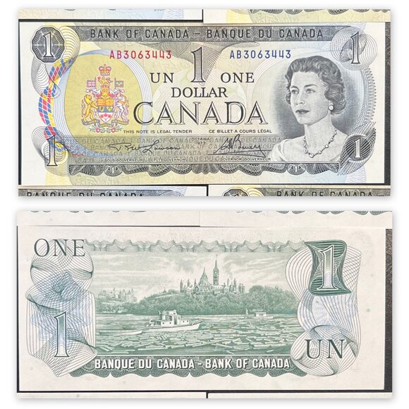 Great Set of Sequential Serial Number Uncirculated Canada 5 x 1973 $1 bills! - Picture 7 of 16